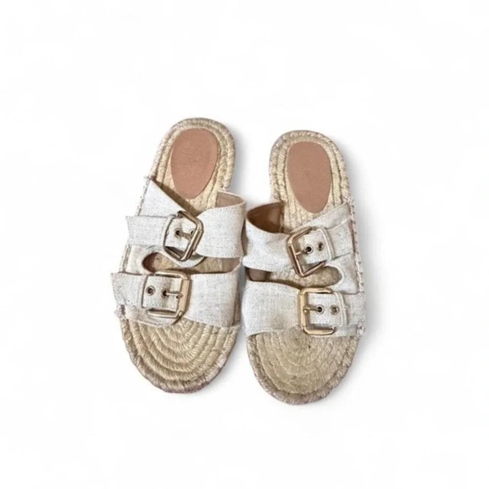 ASOS DESIGN Jada Coastal Boho Double Buckle Espadrille Mules
